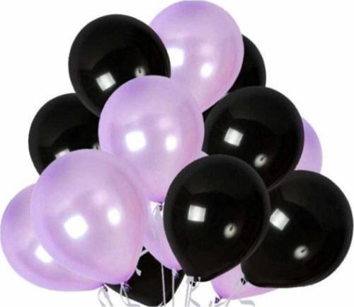 50 Adet Metalik Sedefli Kaliteli Balon Lila-Siyah