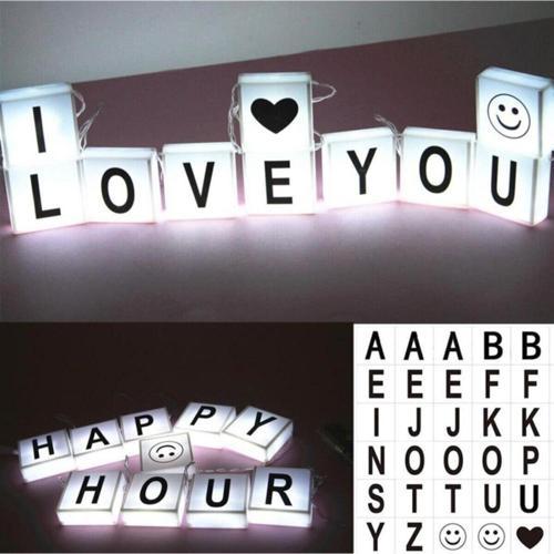 10Lu Lightbox Işıklı Harf Mesaj Panosu Dekoratif Harf Işık