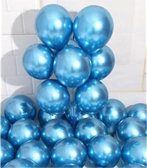 12 Inç Metalik Açık Mavi Balon 10'Lu