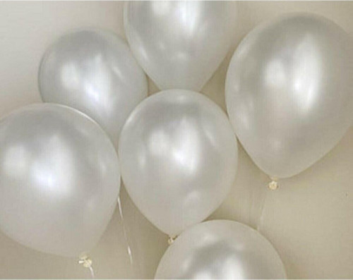 12 Inç Metalik Beyaz Balon 10'Lu