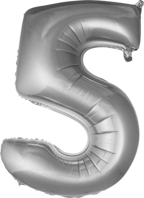 Balon 5 Rakam 76 Cm Gümüş Folyo Balon 34 Inc
