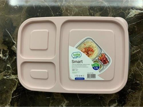 3 Bölmeli Saklama Kabı Pembe 1,15 Lt