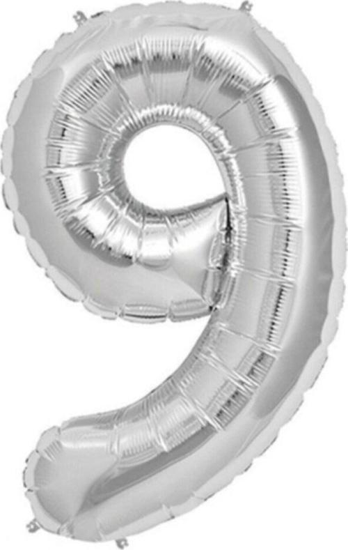 Balon 9 Rakamı Gümüş 100 Cm Folyo Balon