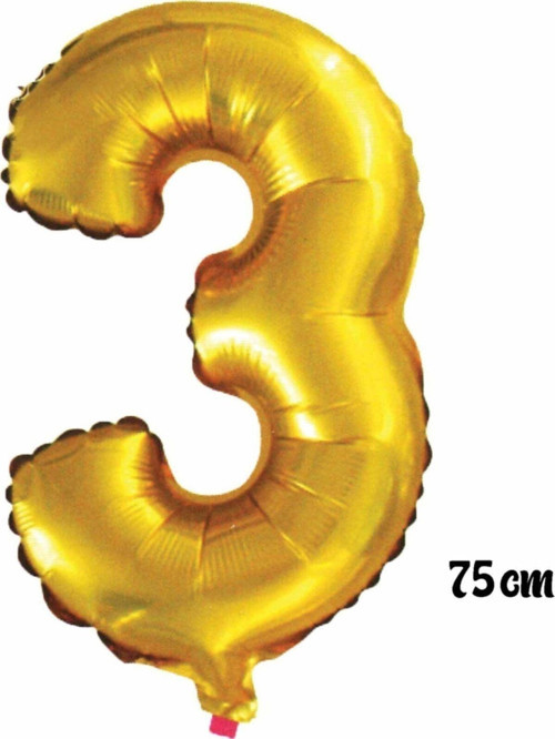 75 Cm 3 Rakam Folyo Balon Altın