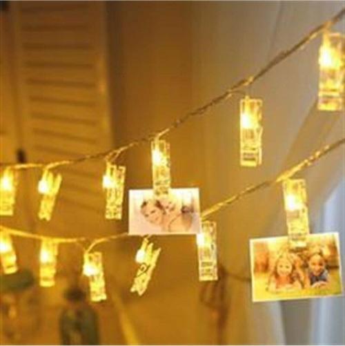 3 Metre 20Li Led Işıklı Dekoratif Fotoğraf Askılığı Mandalları