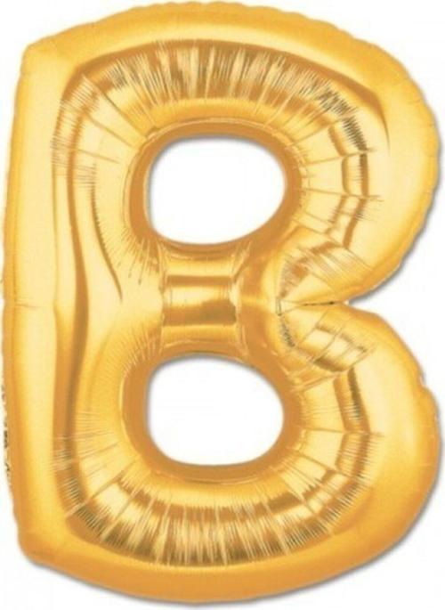 Balon Parti B Harf Gold Folyo Balon 102 Cm