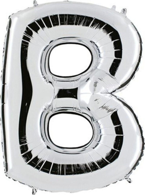 Balon Parti B Harf Gümüş Folyo Balon 102 Cm