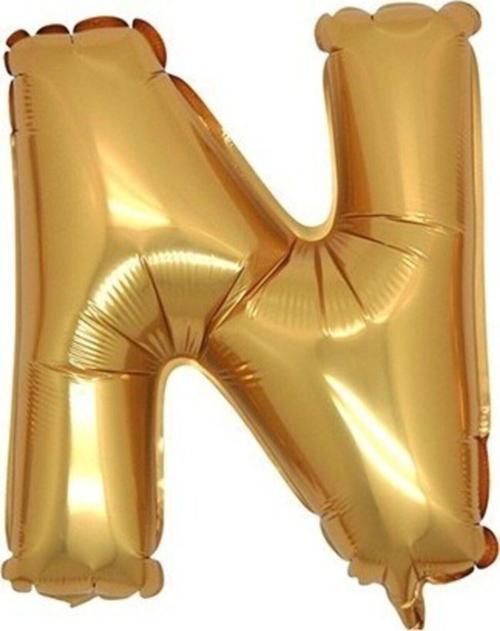 Balon Parti N Harf Gold Folyo Balon 102 Cm