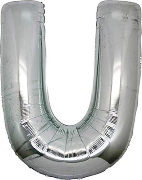 Balon Parti U Harf Gümüş Folyo Balon 102 Cm