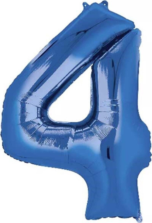 4 Rakam Mavi Folyo Balon 75 Cm