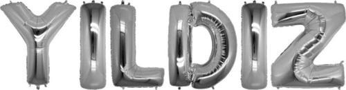 Doğum Günü Yıldız Gümüş Folyo Balon Set 40Cm Isim Balon
