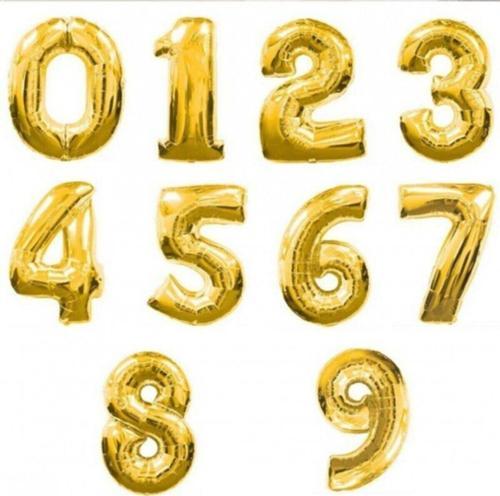 4 Yaş -Sayı-Rakam Folyo Balon Altın(Gold) Renk 100 Cm 40 Inç -Dogum Günü --Kutlama