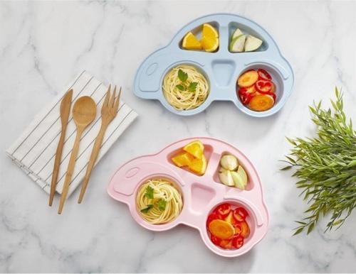 Bebekler Için Araba Şeklinde Sevimli Mama Tabağı Çocuk Tabldot