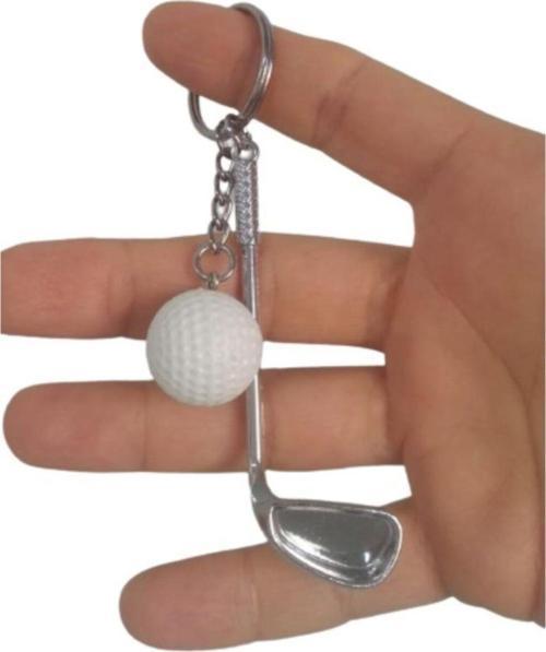 Gerçekçi Golf Tasarımlı Şık Anahtarlık Kolye Çanta Süsü Golf Keychain - Beyaz Renk