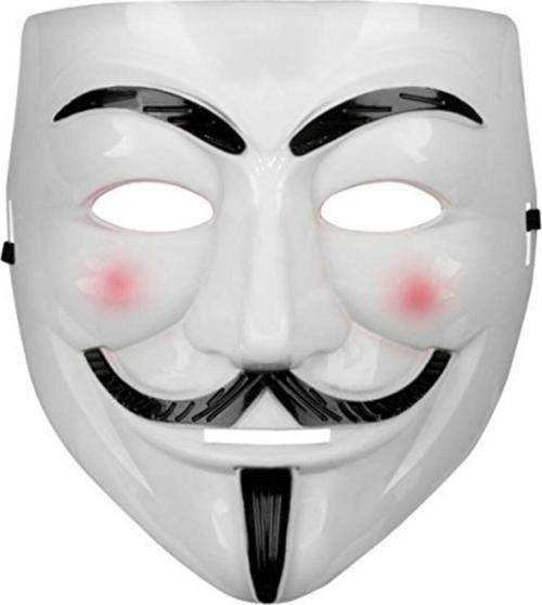 Beyaz Renk Pembe Yanaklı V For Vendetta Maskesi