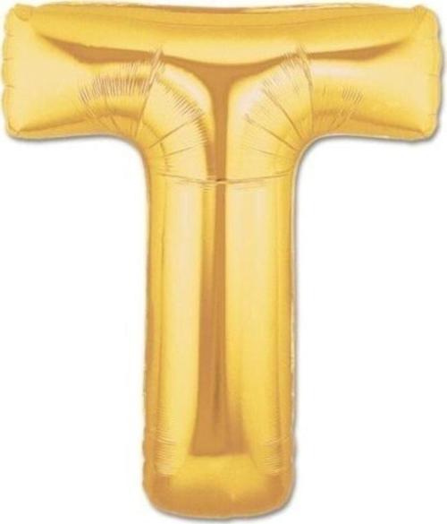 Harf Folyo Balon T Harfi Büyük Boy Balon Altın Sarısı /Dore 100Cm