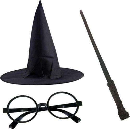 Harry Potter Şapkası Harry Potter Gözlüğü Harry Potter Asası 3 Lü Set