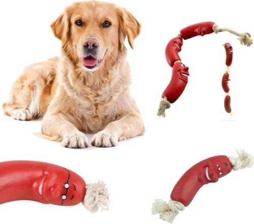 Evcil Hayvanlar Için Eğitici 4 Adet Sevimli Oyuncak Sosis