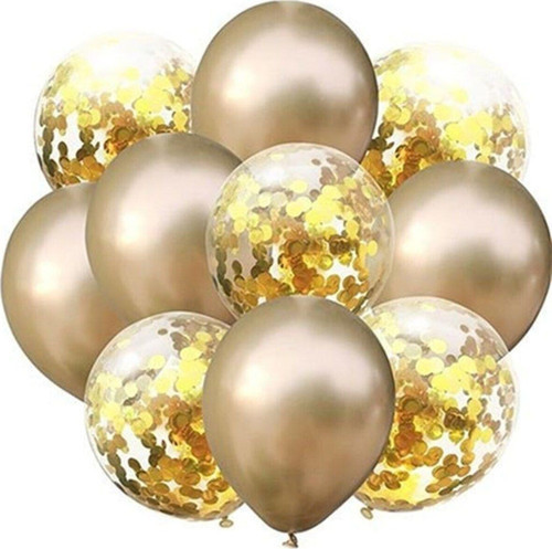 Gold Krom Konfetili Balon