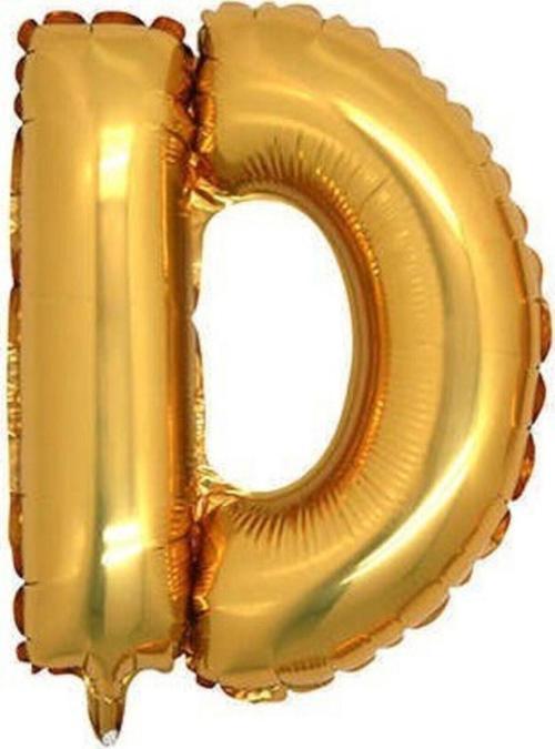 Gold Renk Folyo Balon D Harfli Helyum Balon 100 Cm Dev Boy