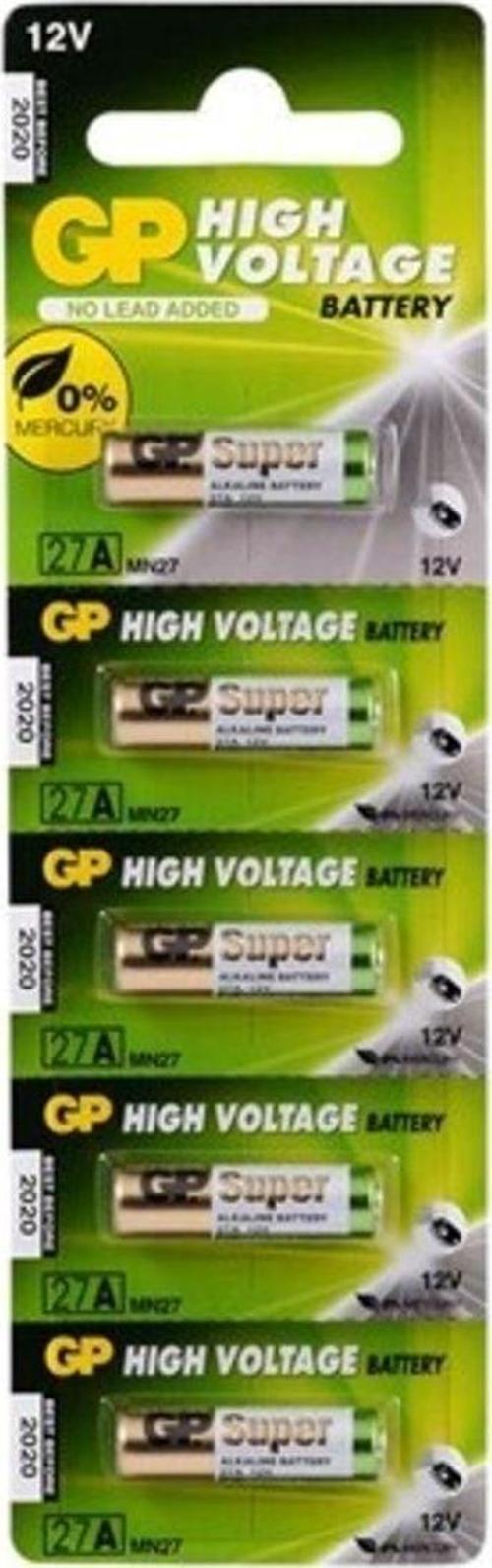 Gp 27A Mn27 12V Alkalin Pil Kepenk Anahtar Pili Beşli Paket