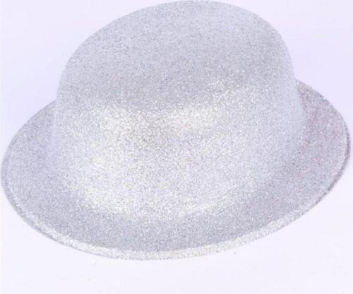 Gümüş Renk Yuvarlak Simli Plastik Parti Şapkası
