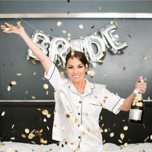 Gümüş Renkli Bride 100 Cm Folyo Balon Seti