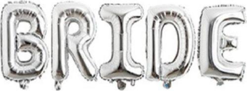 Gümüş Renkli Bride Folyo Balon Seti
