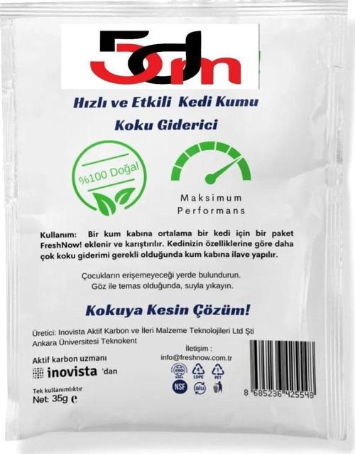 Kedi Kumu Ve Tuvaleti Koku Giderici 35 Gr - Hindistan Cevizi Bazlı Aktif Karbon