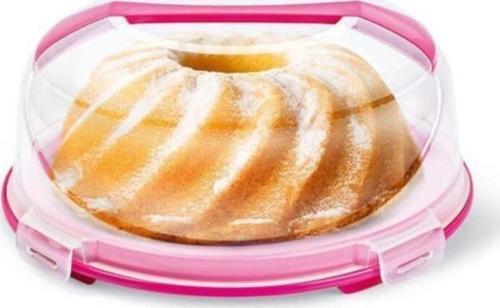 Kek Fanusu Ve Pasta Fanusu Kilitli Kapaklı Kek Fanusu 7 Lt. Milenyum Pembe