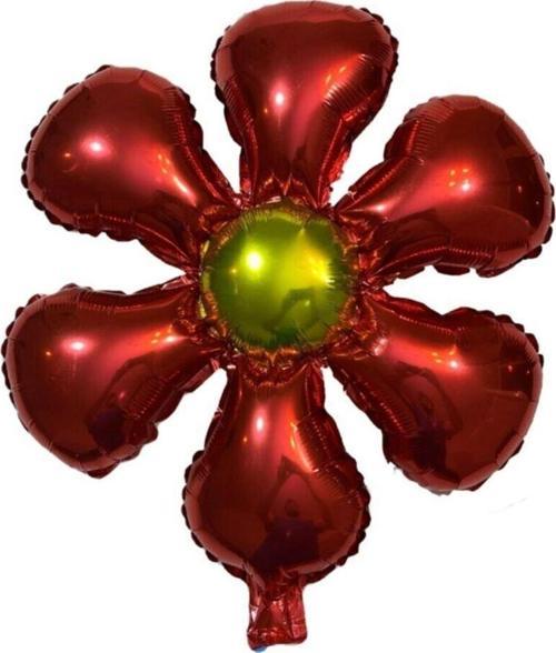 Kırmızı Çiçek Figürlü Folyo - Folyo Balon - 18 Inç