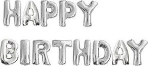 Happy Birthday Gümüş Harf Folyo Balon