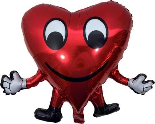 Kırmızı Kalp Figürlü Folyo - Folyo Balon - 18İnç