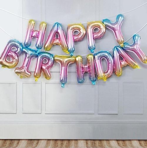 Happy Birthday Rengarenk Folyo Balon Set