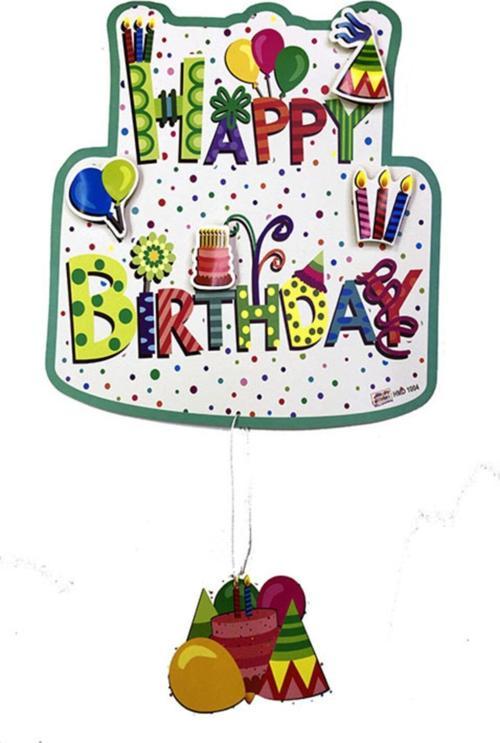 Happy Birthday Yazılı Asmalı 3D Doğum Günü Süslemesi