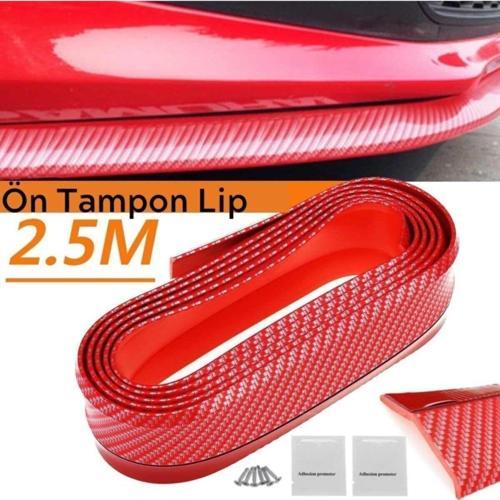 Kırmızı Renkli 2,5 Metre Araba Oto Ön Tampon Koruyucu Kauçuk