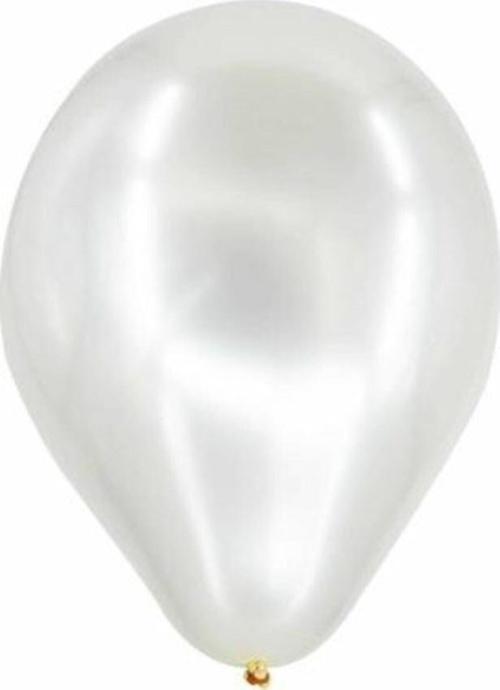 Metalik Beyaz Latex Balon (50 Adet)