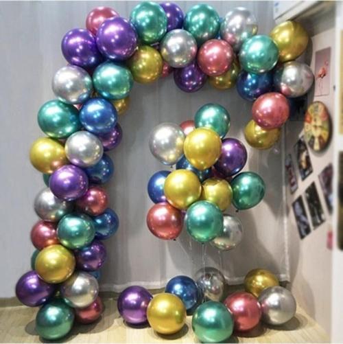Krom Balon 50 Adet +5 Metre Balon Zinciri Seti