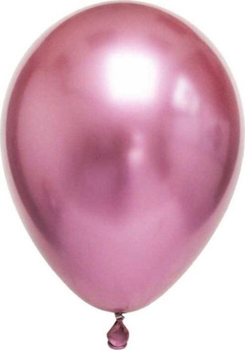 Krom Balon Pembe 6 Adet Metalik Balon