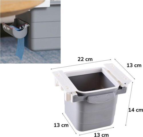 Mini Masa Çöp Kovası Plastik Tezgah Altı Geri Çekilebilir Yapışkanlı Görünmez Bölme Pratik