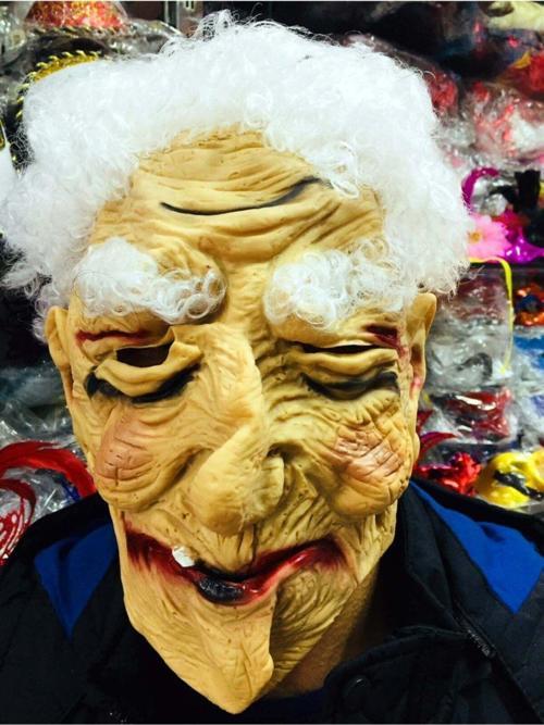Lateks Beyaz Saçlı Dede Maskesi