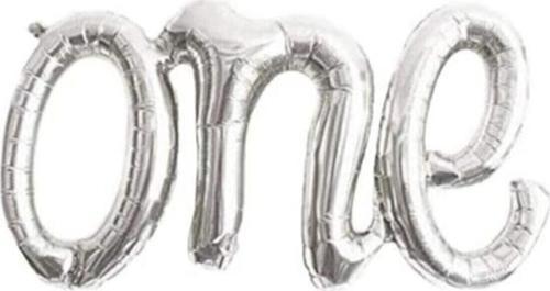 One Yazılı Folyo Balon Gümüş Renk