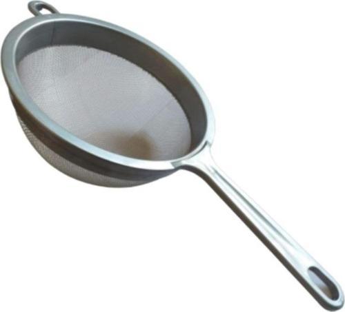 Plastik Saplı Paslanmaz Çelik Süzgeç - Gri - 17 Cm