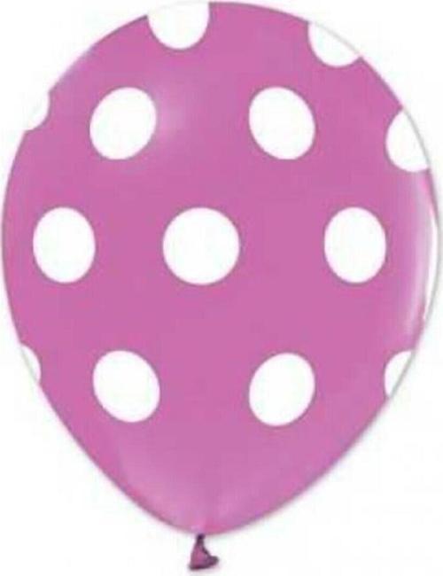 Puantiyeli Lila Balon 5'Li Paket