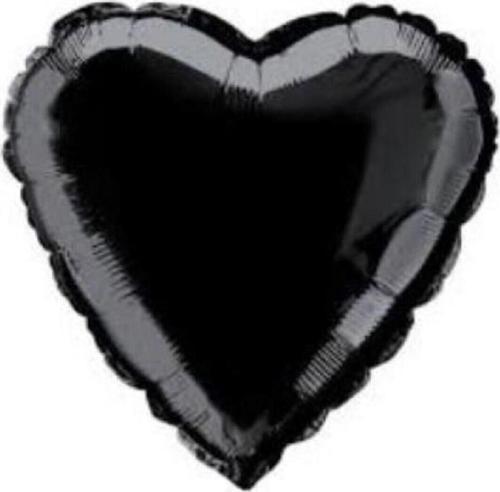 Siyah Kalp Folyo Balon 45Cm