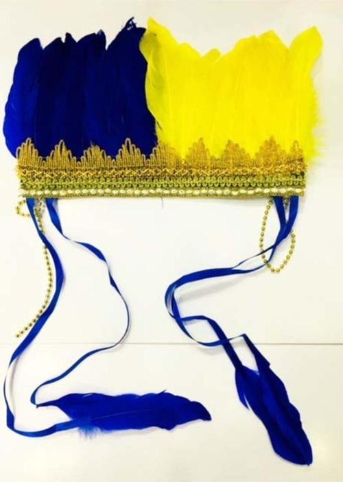 Renkli Kızılderili Başlığı Tüylü Sarı Mavi