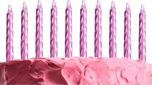 Rose Pembe Renk Doğum Günü Evlilik Yıldönümü Pasta Mumları 10 Adet
