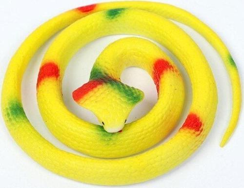 Sarı Renk Gerçekçi Kobra Model Silikon Yumuşak Yılan 80 Cm