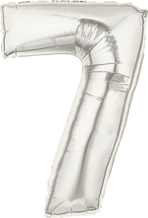 Şekilli Supershape Silver Rakam Folyo Balon 7 Numara