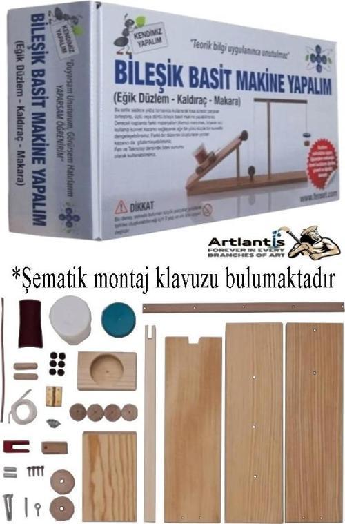 Eğik Düzlem Kaldıraç Makara Bileşik Basit Makine Yapım Seti 1 Paket Okul Deney Fizik Deney Seti 37 Parça